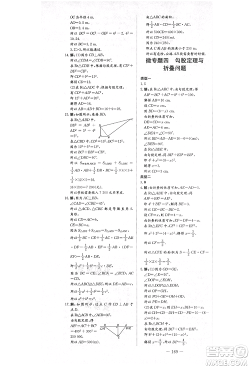 陕西人民教育出版社2021练案五四学制七年级数学上册鲁教版参考答案