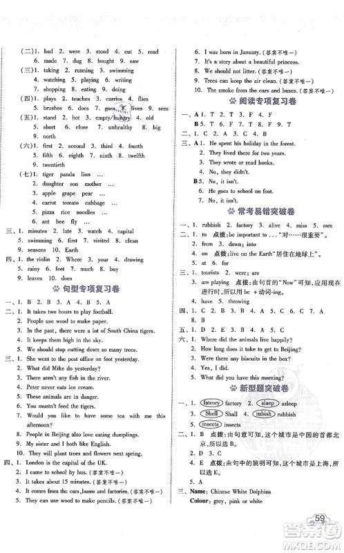 安徽教育出版社2021荣德基好卷六年级英语上册HN沪教牛津版答案 安徽教育出版社2021荣德基好卷六年级英语上册HN沪教牛津版答案