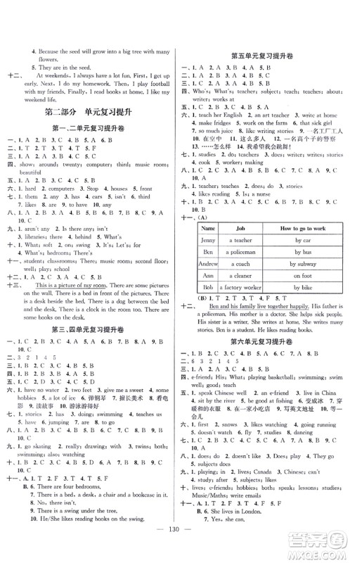 延边大学出版社2021江苏好卷五年级英语上册译林版答案 延边大学出版社2021江苏好卷五年级英语上册译林版答案
