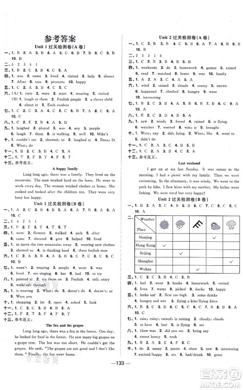 江西教育出版社2021阳光同学一线名师全优好卷六年级英语上册YL译林版答案 江西教育出版社2021阳光同学一线名师全优好卷六年级英语上册YL译林版答案