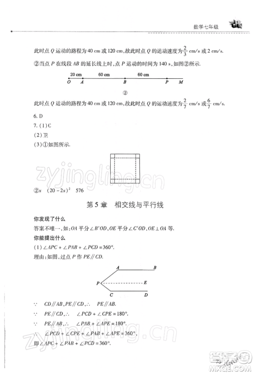 山西教育出版社2022快乐寒假七年级数学华东师大版参考答案 山西教育出版社2022快乐寒假七年级数学华东师大版参考答案