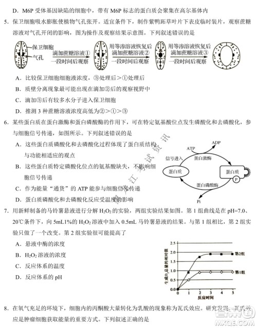 东北师大附中2019级高三年级第三次摸底考试生物试卷及答案 东北师大附中2019级高三年级第三次摸底考试生物试卷及答案