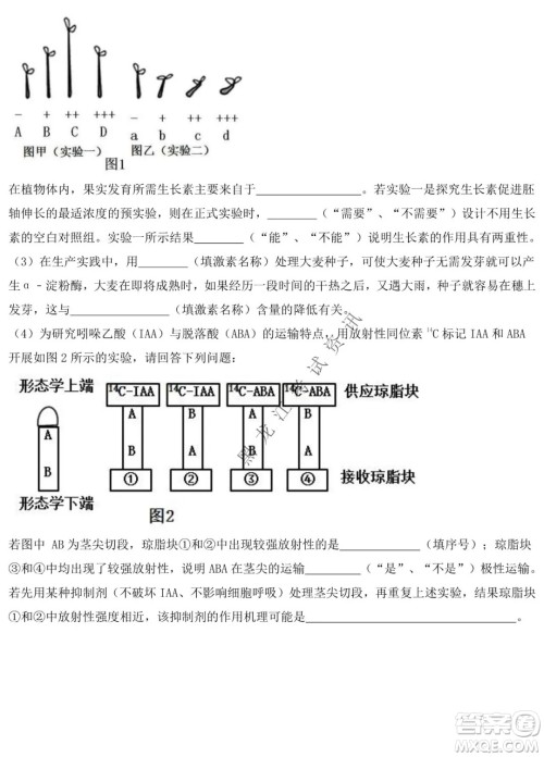 铁人中学2020级高二学年上学期期末考试生物试题及答案