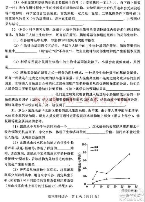 南阳2021年秋期高中三年级期终质量评估理科综合试题及答案 南阳2021年秋期高中三年级期终质量评估理科综合试题及答案