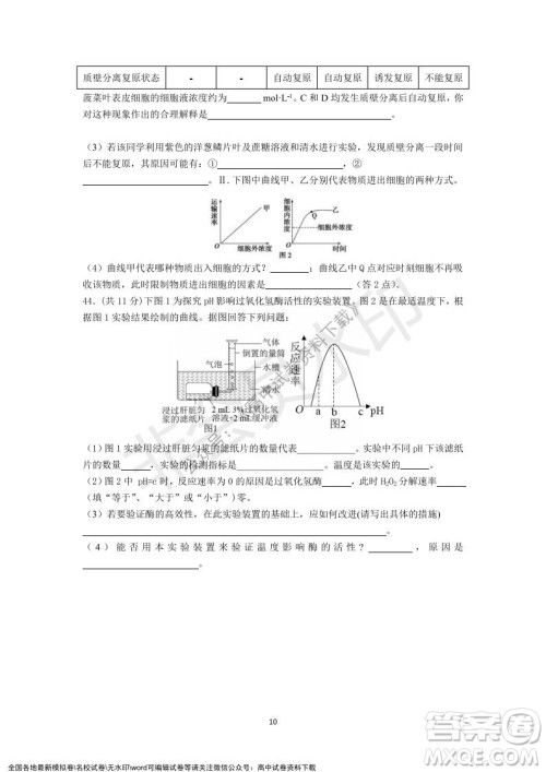 广东省深圳实验学校2021-2022学年高一上学期第二阶段考试生物试题及答案