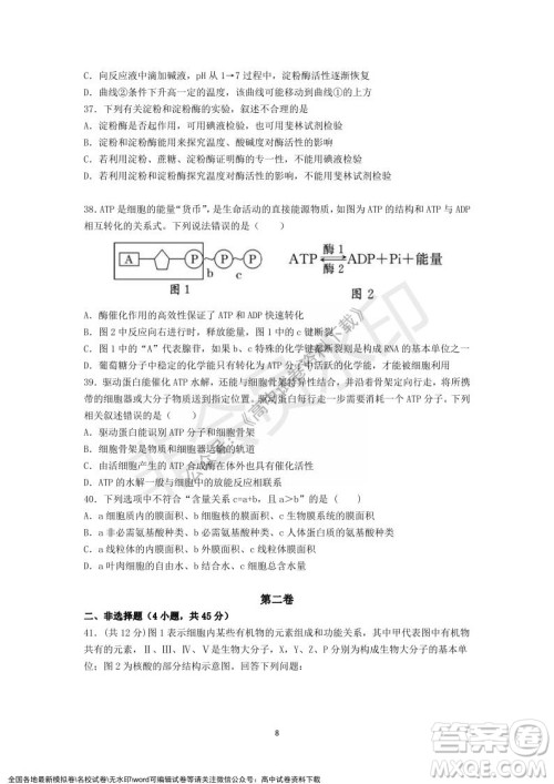 广东省深圳实验学校2021-2022学年高一上学期第二阶段考试生物试题及答案