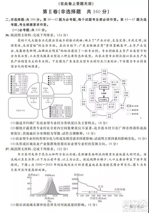 安徽省示范高中2021年冬季联赛高三文科综合试题及答案