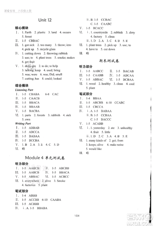 华中科技大学出版社2021课堂在线六年级英语上册沪教版参考答案 华中科技大学出版社2021课堂在线六年级英语上册沪教版参考答案