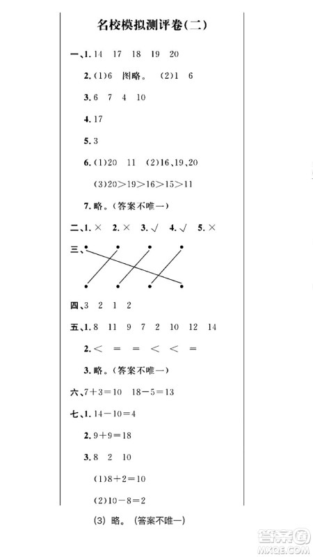 期末夺冠总复习2021期末达标提优卷(六)一年级数学上册RJ人教版试题及答案 期末夺冠总复习2021期末达标提优卷(六)一年级数学上册RJ人教版试题及答案