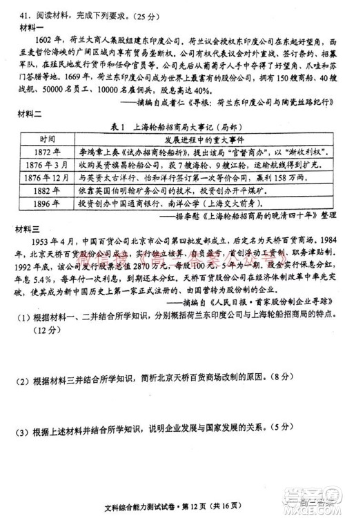 昆明市2022届高三三诊一模摸底诊断测试文科综合试题及答案 昆明市2022届高三三诊一模摸底诊断测试文科综合试题及答案