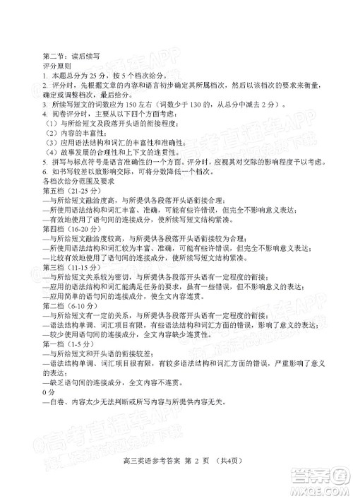 唐山市2021-2022学年度高三年级第一学期期末考试英语试题及答案 唐山市2021-2022学年度高三年级第一学期期末考试英语试题及答案