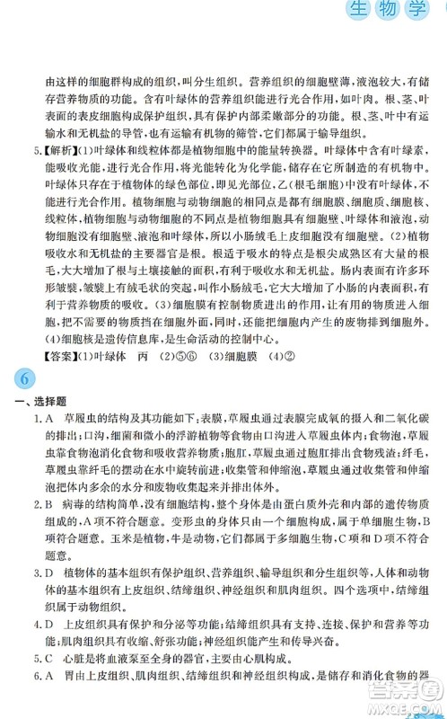 安徽教育出版社2022寒假作业七年级生物苏教版答案 安徽教育出版社2022寒假作业七年级生物苏教版答案