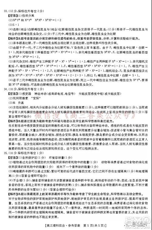 阜阳市2021-2022学年度高三教学质量统测试卷理科综合试题及答案