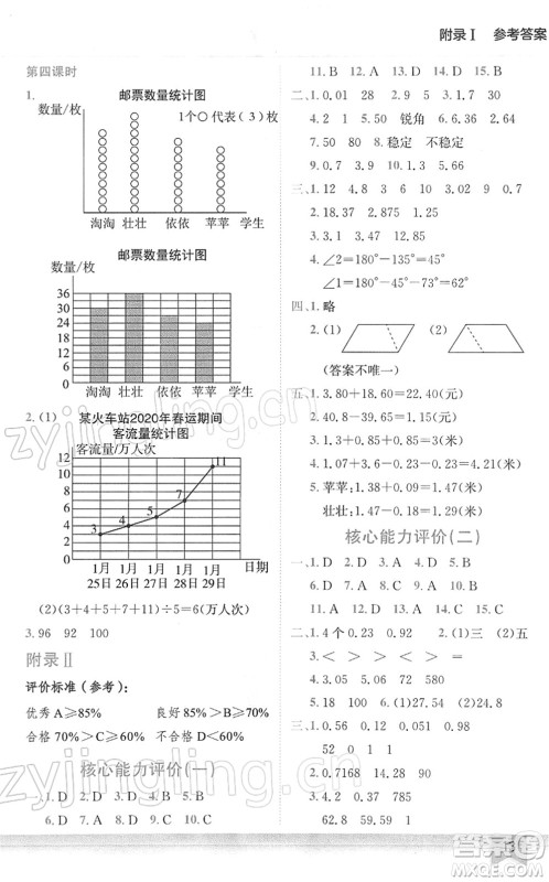 龙门书局2022黄冈小状元作业本四年级数学下册BS北师版广东专版答案
