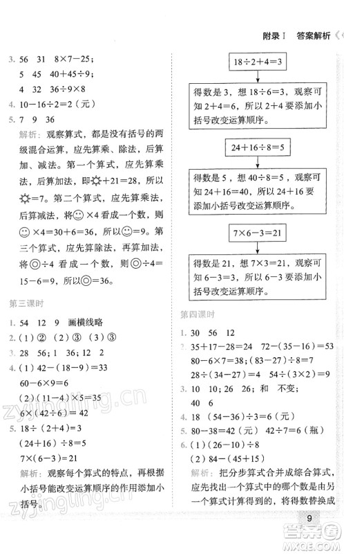 龙门书局2022黄冈小状元作业本二年级数学下册R人教版答案