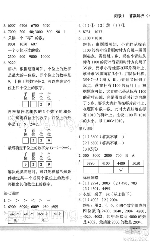 龙门书局2022黄冈小状元作业本二年级数学下册R人教版广东专版答案
