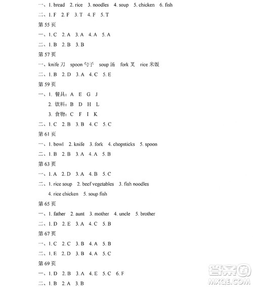 黑龙江少年儿童出版社2022阳光假日寒假四年级英语人教PEP版答案