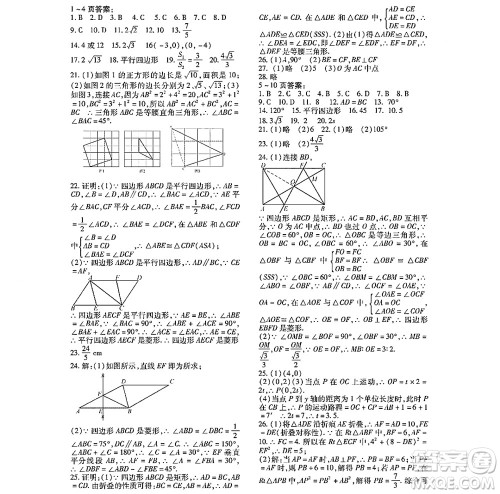 黑龙江少年儿童出版社2022寒假Happy假日九年级数学林甸专用答案