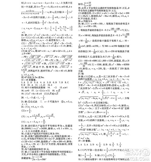 黑龙江少年儿童出版社2022寒假Happy假日九年级数学林甸专用答案