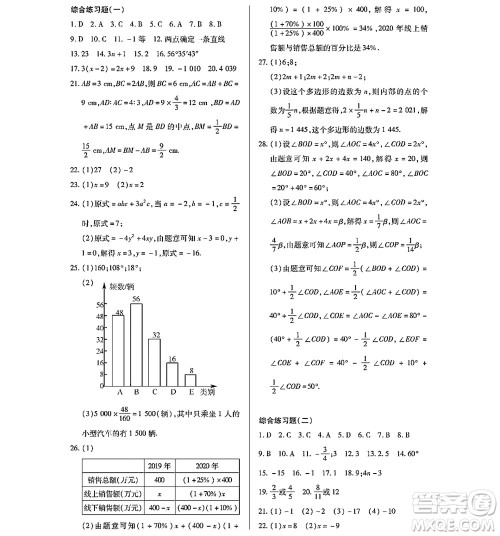 黑龙江少年儿童出版社2022寒假Happy假日七年级数学林甸专用答案