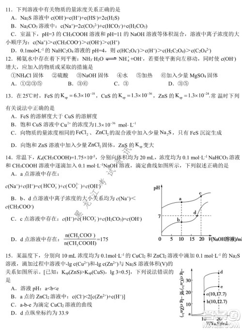 哈尔滨市第六中学校2020级上学期期末考试高二化学试题及答案