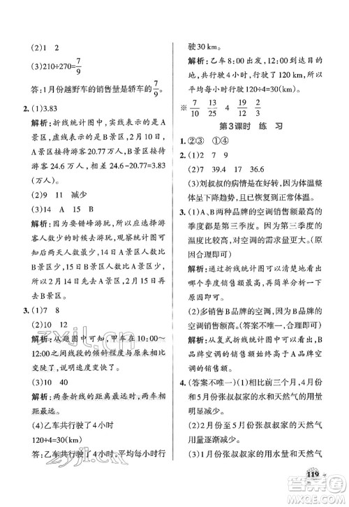 陕西师范大学出版总社2022PASS小学学霸作业本五年级数学下册RJ人教版广东专版答案