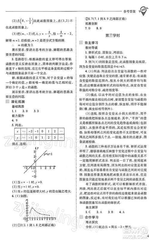 山西教育出版社2022新课程问题解决导学方案八年级数学下册人教版答案