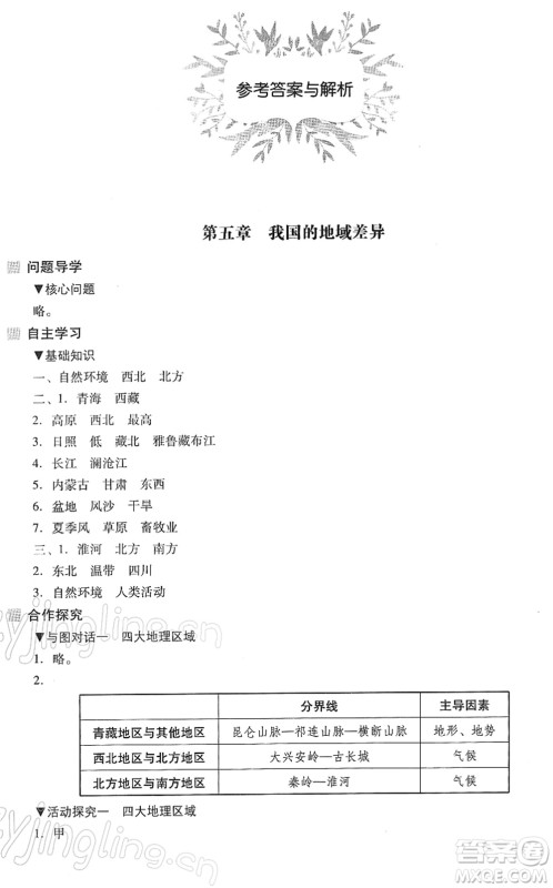 山西教育出版社2022新课程问题解决导学方案八年级地理下册晋教版答案 山西教育出版社2022新课程问题解决导学方案八年级地理下册晋教版答案