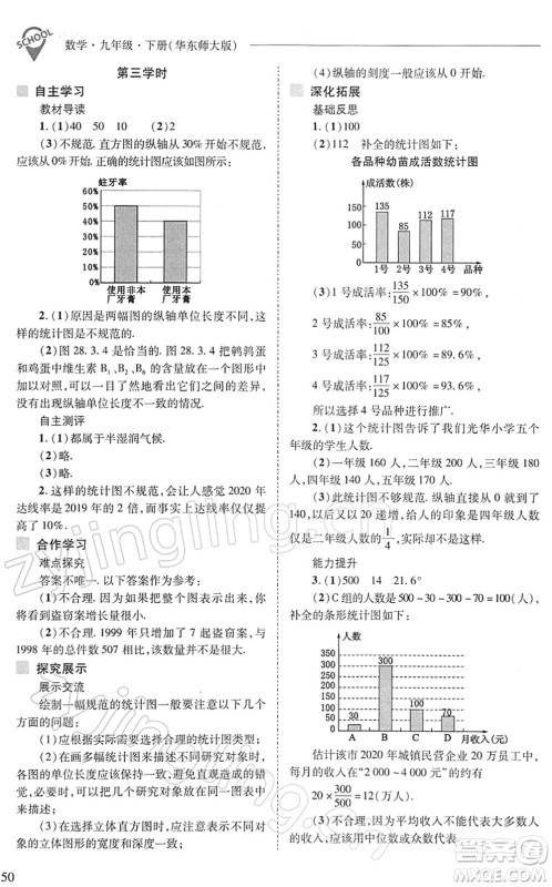 山西教育出版社2022新课程问题解决导学方案九年级数学下册华东师大版答案 山西教育出版社2022新课程问题解决导学方案九年级数学下册华东师大版答案
