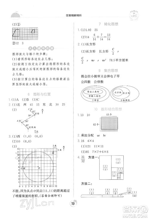 江西人民出版社2022王朝霞德才兼备作业创新设计六年级数学下册人教版参考答案