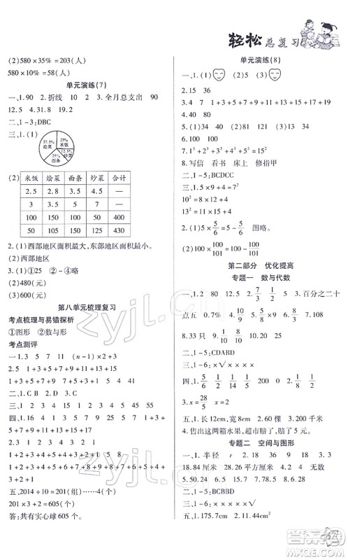 河北科学技术出版社2022轻松总复习假期作业轻松寒假六年级数学通用版答案 河北科学技术出版社2022轻松总复习假期作业轻松寒假六年级数学通用版答案