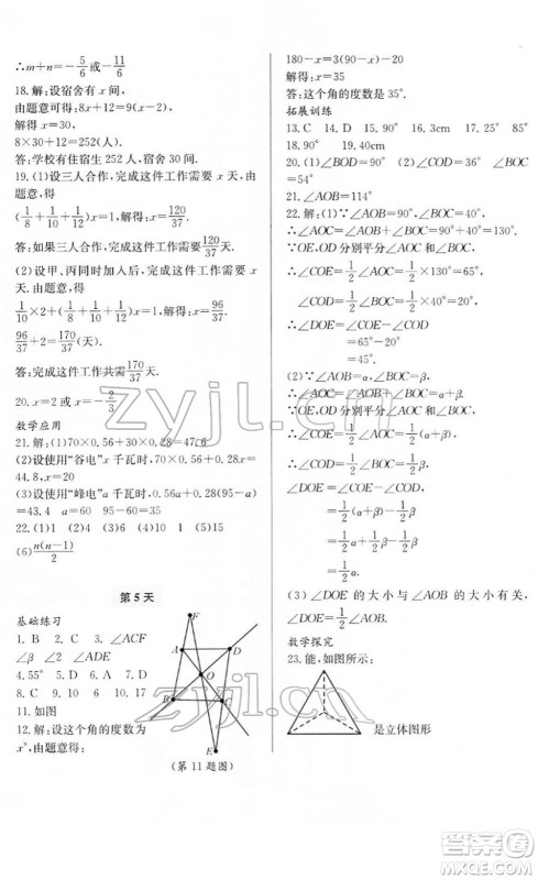 宁波出版社2022新课程寒假作业本七年级合订本通用版答案 宁波出版社2022新课程寒假作业本七年级合订本通用版答案
