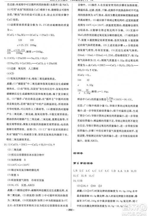 龙门书局2022启东中学作业本九年级化学下册沪教版参考答案 龙门书局2022启东中学作业本九年级化学下册沪教版参考答案