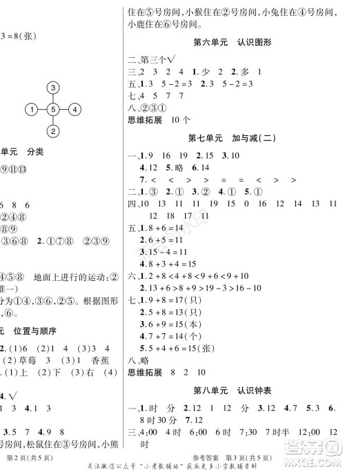 黑龙江美术出版社2022假期新思维寒假乐园一年级数学北师大版参考答案