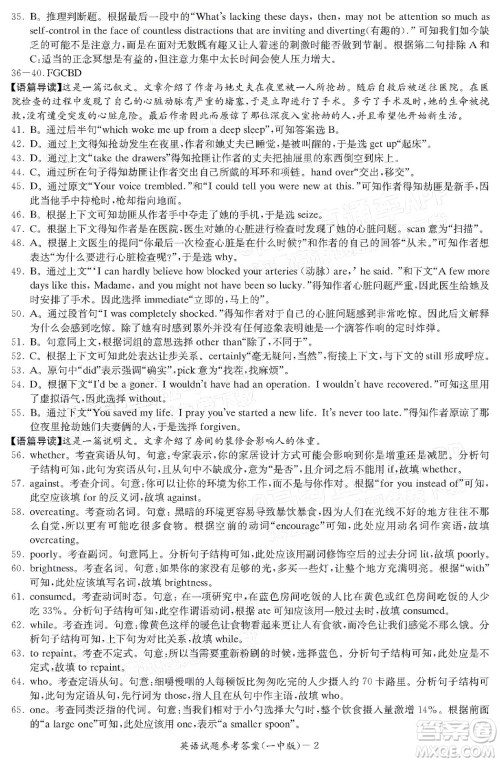 炎德英才大联考长沙市一中2022届高三月考试卷六英语试题及答案