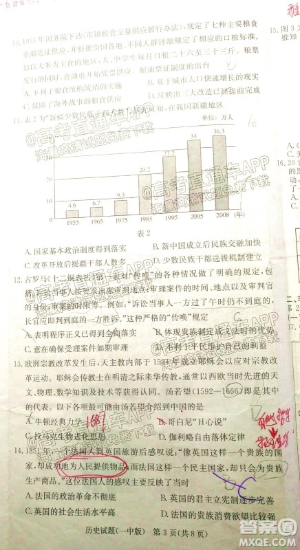 炎德英才大联考长沙市一中2022届高三月考试卷六历史试题及答案