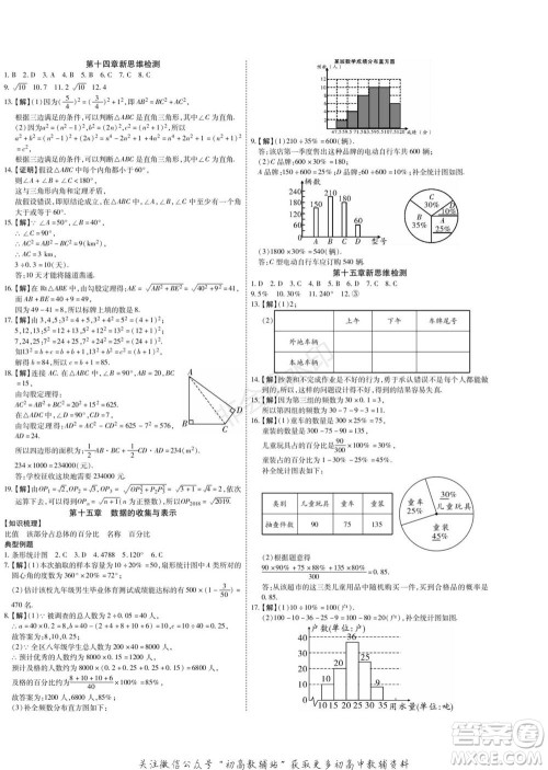黑龙江美术出版社2022假期新思维期末+寒假+衔接八年级数学华师大版参考答案 黑龙江美术出版社2022假期新思维期末+寒假+衔接八年级数学华师大版参考答案