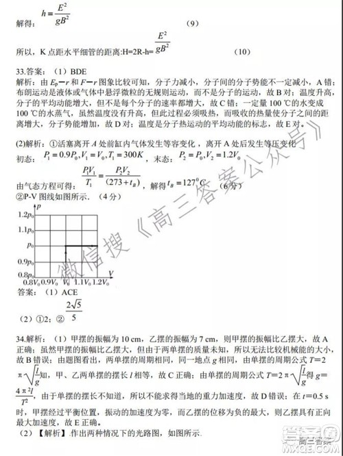 安徽省六校教育研究会2022届高三联考理科综合能力测试答案