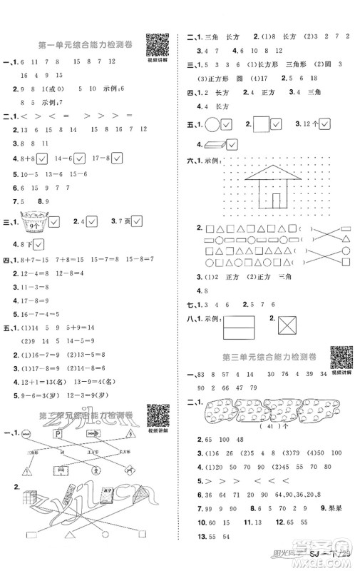 江西教育出版社2022阳光同学课时优化作业一年级数学下册SJ苏教版答案 江西教育出版社2022阳光同学课时优化作业一年级数学下册SJ苏教版答案
