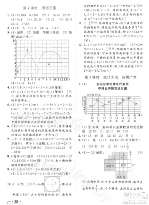 北京教育出版社2022亮点给力提优课时作业本五年级数学下册江苏版参考答案