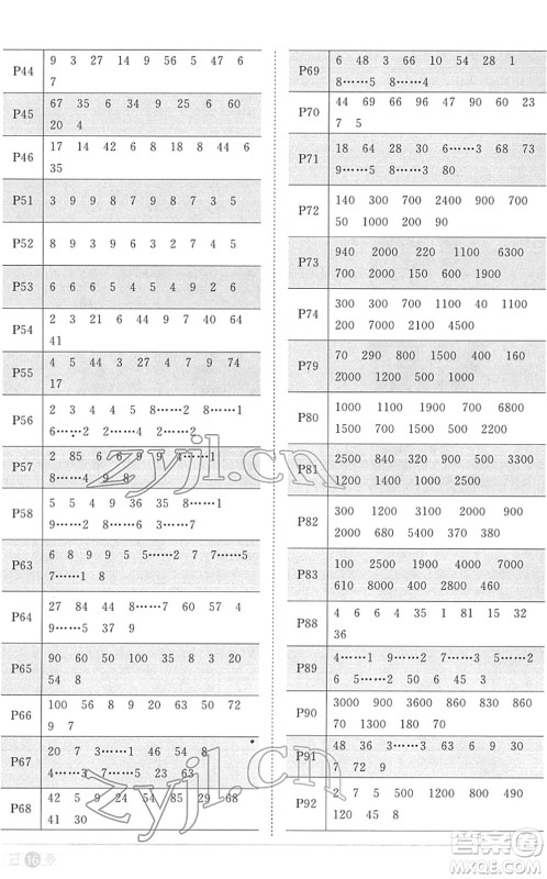 江西教育出版社2022阳光同学课时优化作业二年级数学下册RJ人教版菏泽专版答案