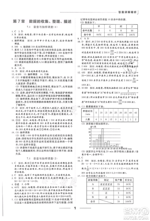 云南美术出版社2022亮点给力提优课时作业本八年级数学下册苏科版参考答案