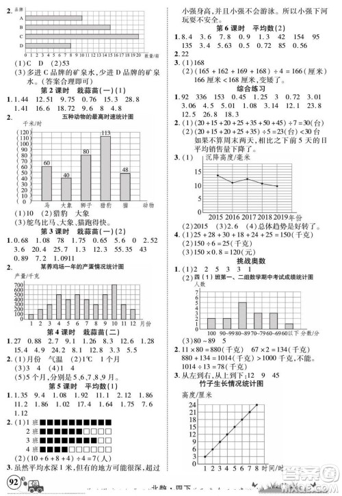 新疆青少年出版社2022英才小灵通北数四年级下册答案 新疆青少年出版社2022英才小灵通北数四年级下册答案