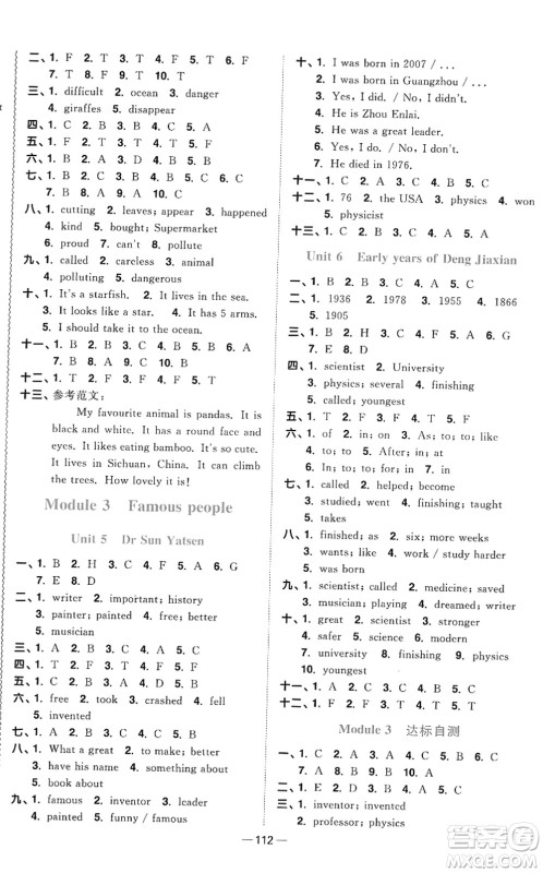 江西教育出版社2022阳光同学课时优化作业六年级英语下册教育科学版答案 江西教育出版社2022阳光同学课时优化作业六年级英语下册教育科学版答案