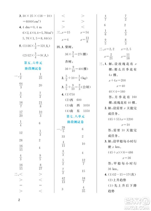 北方妇女儿童出版社2022黄冈口算天天练五年级下册数学BS北师版答案