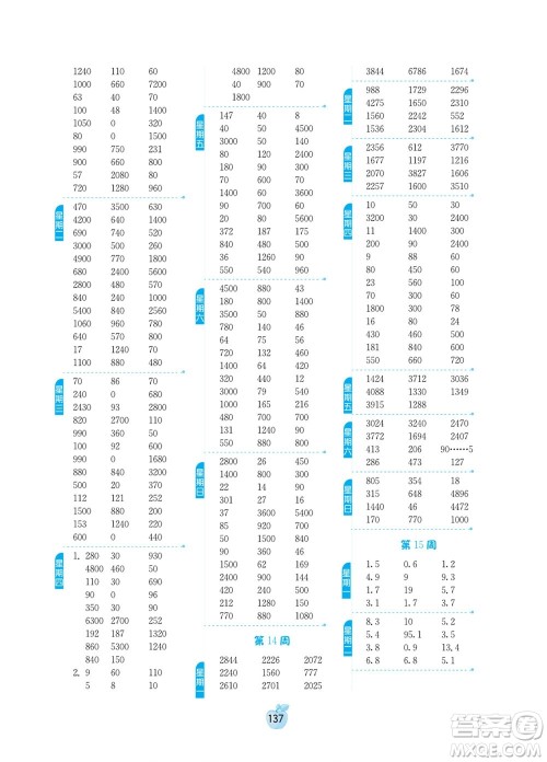 江苏人民出版社2022小学数学计算高手三年级下册RMJY人教版答案 江苏人民出版社2022小学数学计算高手三年级下册RMJY人教版答案
