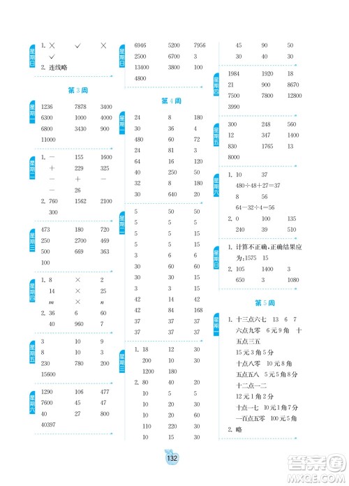 吉林教育出版社2022小学数学计算高手四年级下册新课标上海版答案