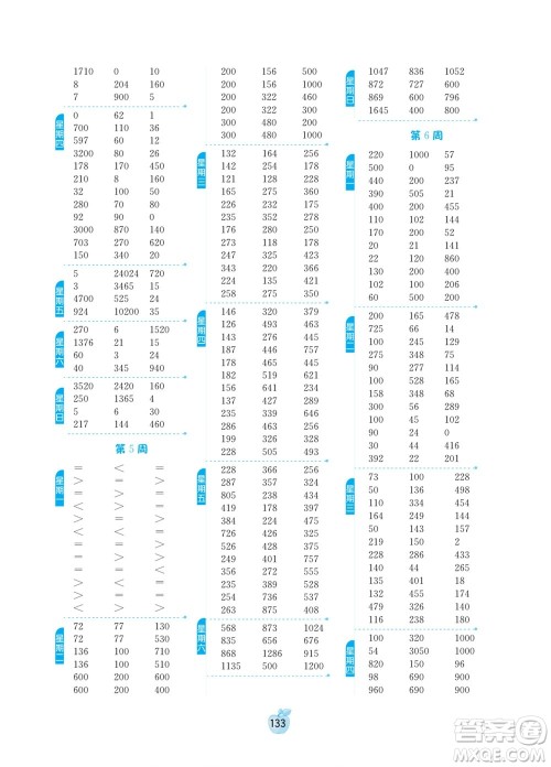 江苏人民出版社2022小学数学计算高手四年级下册RMJY人教版答案