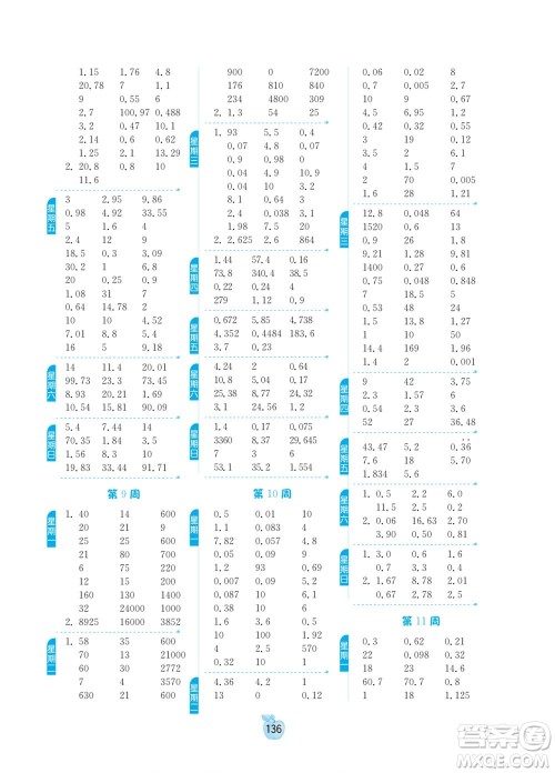 吉林教育出版社2022小学数学计算高手五年级下册新课标上海版答案