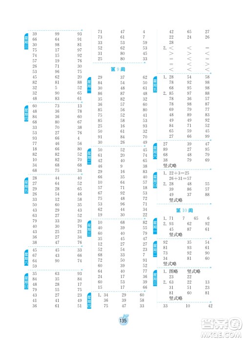 吉林教育出版社2022小学数学计算高手一年级下册新课标上海版答案